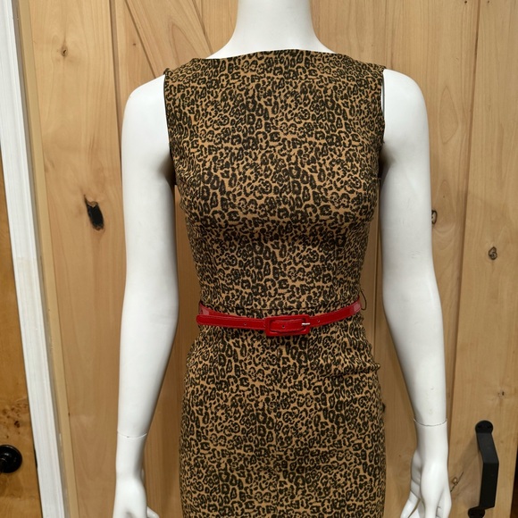 Bettie Page By Tatyana Leopard Print Pinup Dress Sz XS NWT! Wiggle Dress Vintage - Picture 4 of 16